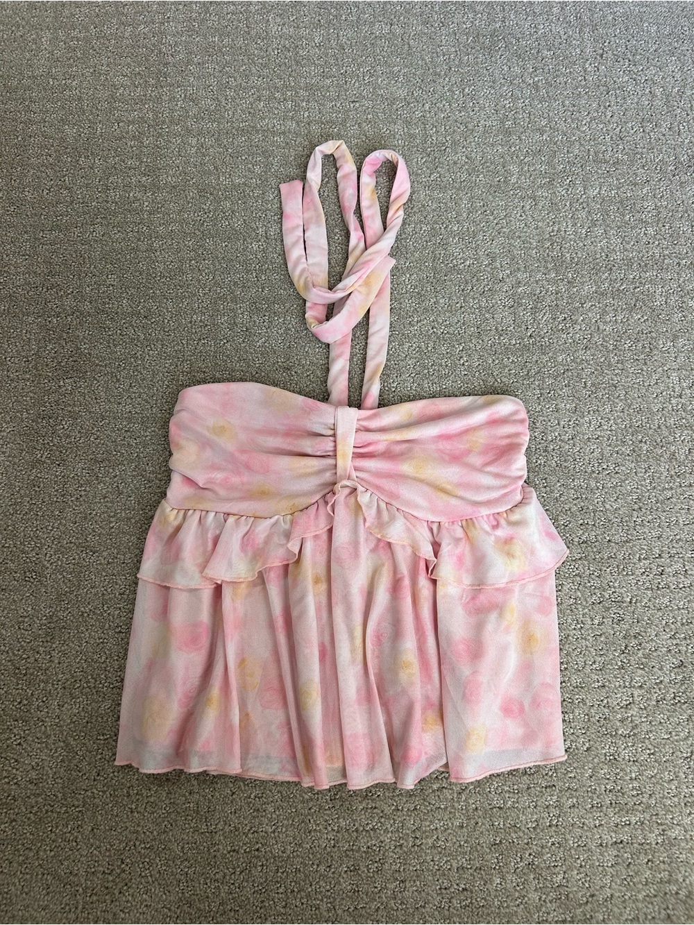 SHEIN Light Pink Halter Babydoll Top Size XS